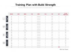 Training plan with build strength