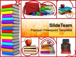 Training powerpoint templates colored books education ppt theme