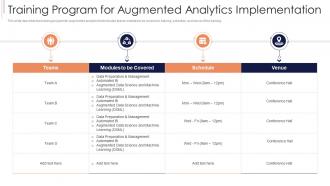 Training Program For Augmented Analytics Implementation Ppt Elements