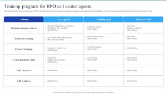 Training Program For BPO Call Center Agents Call Center Agent Performance