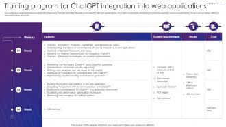 Training Program For Chatgpt Integration Into Web Applications
