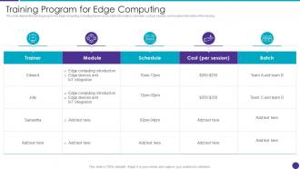 Training Program For Edge Computing Distributed Information Technology