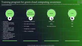 Training Program For Green Cloud Computing Awareness Ppt Powerpoint Presentation File Layouts