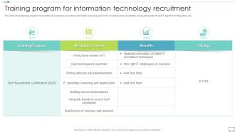 Training Program For Information Technology Recruitment