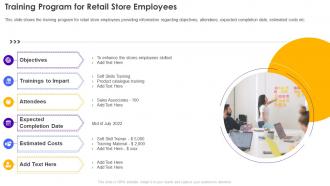 Training Program For Retail Store Employees Retail Store Operations Performance Assessment