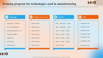 Training Program For Technologies Used In Manufacturing Automation In Manufacturing IT