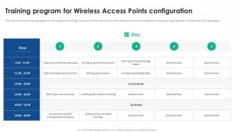 Training Program For Wireless Access Points Configuration