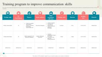 Training Program To Improve Communication Skills Business Development Training