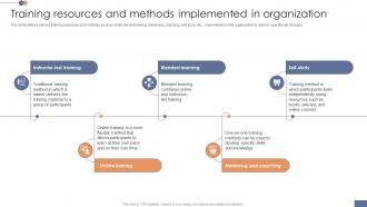 Training Resources And Methods Implemented In Operational Transformation Initiatives CM SS V