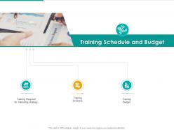 Training schedule and budget strategic plan marketing business development ppt slides show