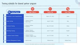 Training Schedule For Channel Partner Program Channel Partner Strategy And Increase Sales Strategy Ss