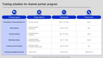 Training Schedule For Channel Partner Program Collaborative Sales Plan To Increase Strategy SS V