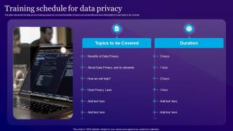 Training Schedule For Data Privacy Information Privacy Ppt Powerpoint Presentation File Introduction