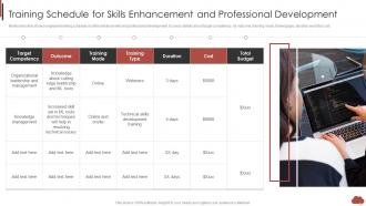 Training Schedule For Skills Enhancement And Combining Product Development Process
