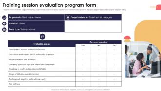 Training Session Evaluation Program Form