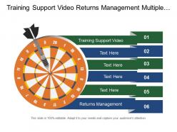 Training support video returns management multiple distribution options