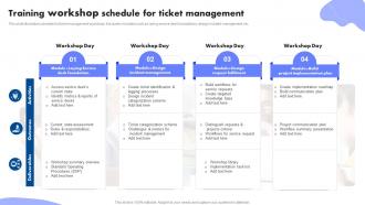 Training Workshop Schedule For Ticket Management