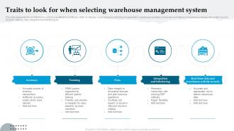 Traits To Look For When Selecting Warehouse Management System Analyzing And Implementing Management