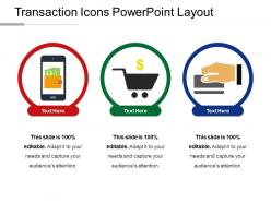 Transaction icons powerpoint layout