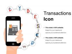 Transactions icon powerpoint presentation