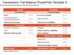 Transactions trial balance powerpoint template 8