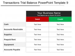 Transactions trial balance powerpoint template 9