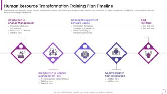Transformation Training Plan Timeline Human Resource Transformation Toolkit