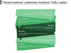 Transformational leadership individual traits leader behaviors inspirational motivation