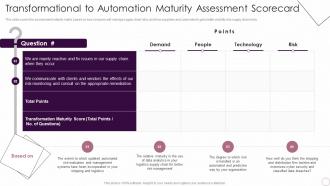 Transformational To Automation Maturity Assessment Scorecard Logistics Automation Systems