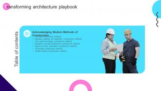 Transforming Architecture Playbook Table Of Contents