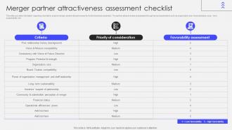 Transforming Corporate Performance Merger Partner Attractiveness Assessment Checklist