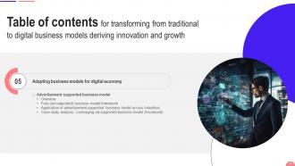 Transforming From Traditional To Digital Business Models Deriving Innovation And Growth DT CD Graphical Editable