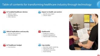 Transforming Healthcare Industry Through Technology Powerpoint Presentation Slides IoT CD V Interactive Template