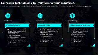 Transforming Industries With AI ML And NLP Strategy Powerpoint Presentation Slides Ideas Captivating