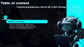 Transforming Industries With AI ML And NLP Strategy Powerpoint Presentation Slides Editable Captivating