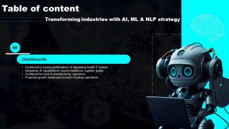 Transforming Industries With AI ML And NLP Strategy Powerpoint Presentation Slides Content Ready Engaging