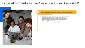 Transforming Medical Services With His Table Of Contents