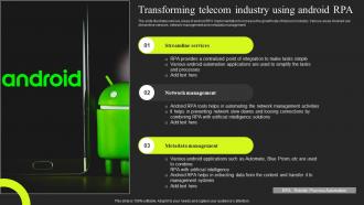 Transforming Telecom Industry Using Android RPA