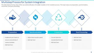 Transition plan multistep process for system integration
