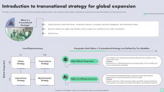 Transnational Strategy For International Introduction To Transnational Strategy For Global Strategy SS V