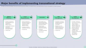 Transnational Strategy For International Major Benefits Of Implementing Transnational Strategy SS V