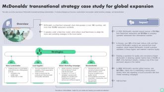 Transnational Strategy For International Mcdonalds Transnational Strategy Case Study Strategy SS V