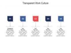Transparent work culture ppt powerpoint presentation slides cpb