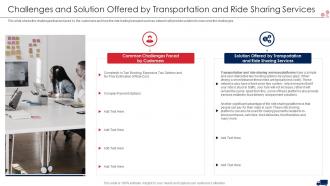 Transport services challenges and solution offered by transportation and ride services ppt grid