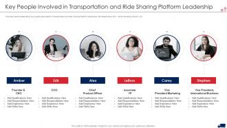 Transport services key people involved in transportation and ride sharing platform ppt rules