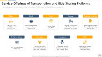 Transportation and ride sharing services industry pitch deck ppt template