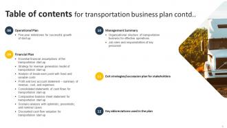 Transportation Business Plan Powerpoint Presentation Slides BP Graphical Interactive