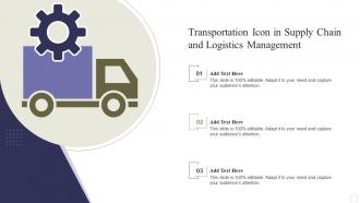 Transportation Icon In Supply Chain And Logistics Management