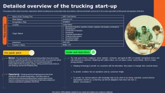 Transportation Industry Business Detailed Overview Of The Trucking Start Up BP SS