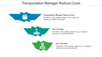 Transportation Manager Reduce Costs Ppt Powerpoint Presentation Icon Skills Cpb